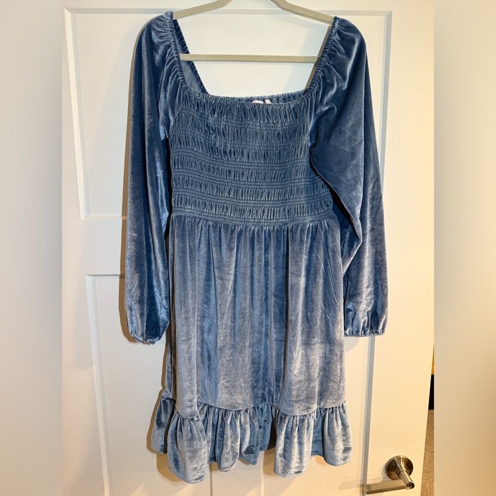 LC Lauren Conrad Velvet Dress in Blue